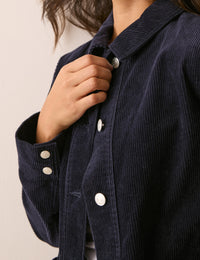 Navy Cord Shacket