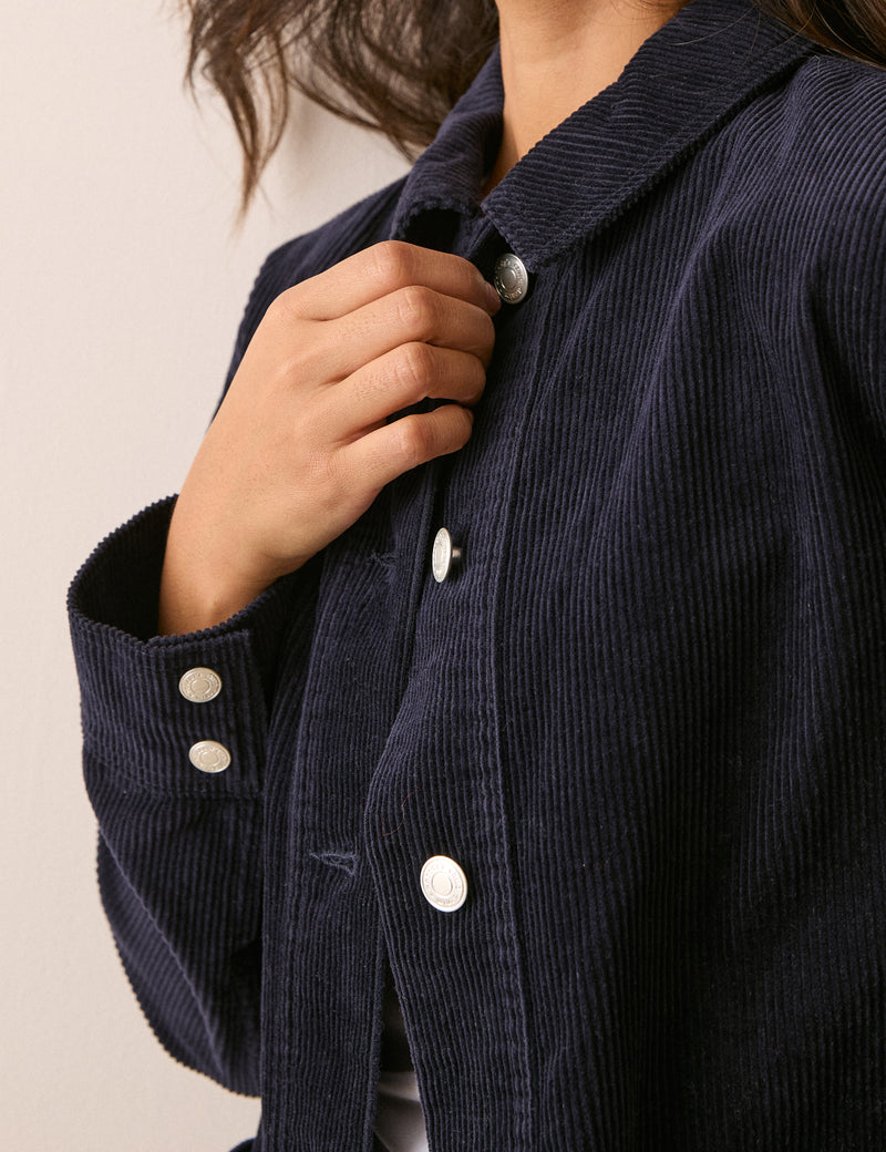 Navy Cord Shacket