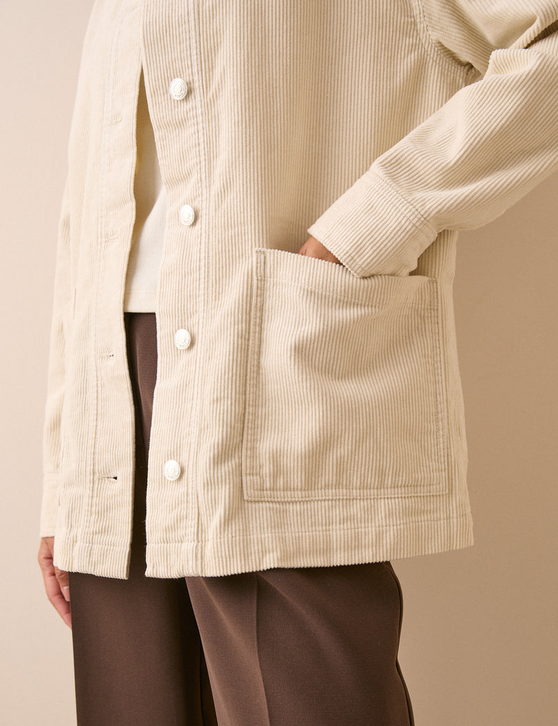 Cream Cord Shacket