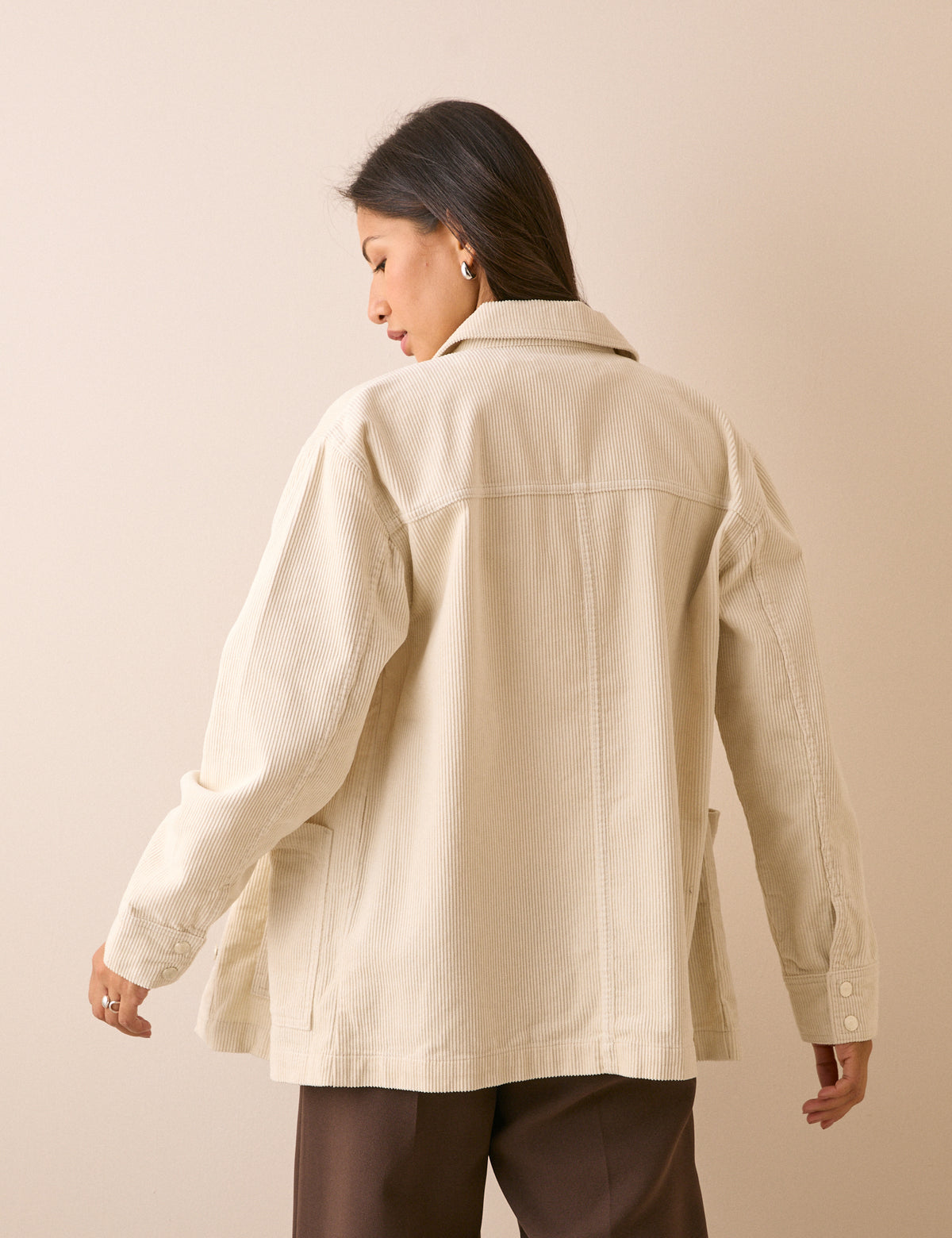 Cream Cord Shacket