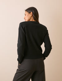 Black Shoulder Pad Jumper