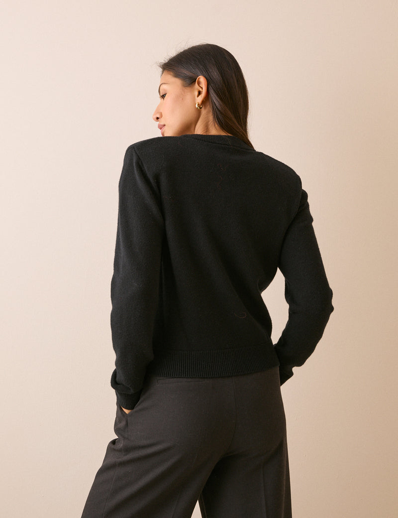 Black Shoulder Pad Jumper