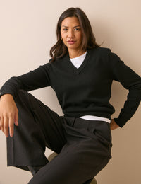Black Shoulder Pad Jumper