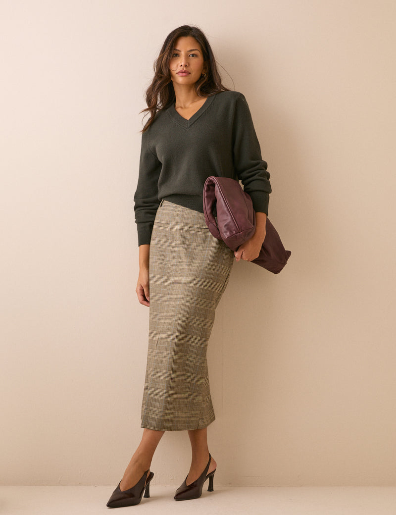 Khaki Shoulder Pad Jumper