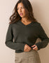 Khaki Shoulder Pad Jumper