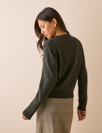 Khaki Shoulder Pad Jumper