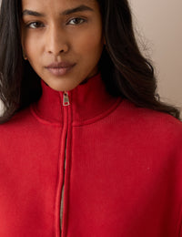 Red Quarter Zip Sweatshirt