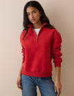 Red Quarter Zip Sweatshirt