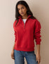 Red Quarter Zip Sweatshirt