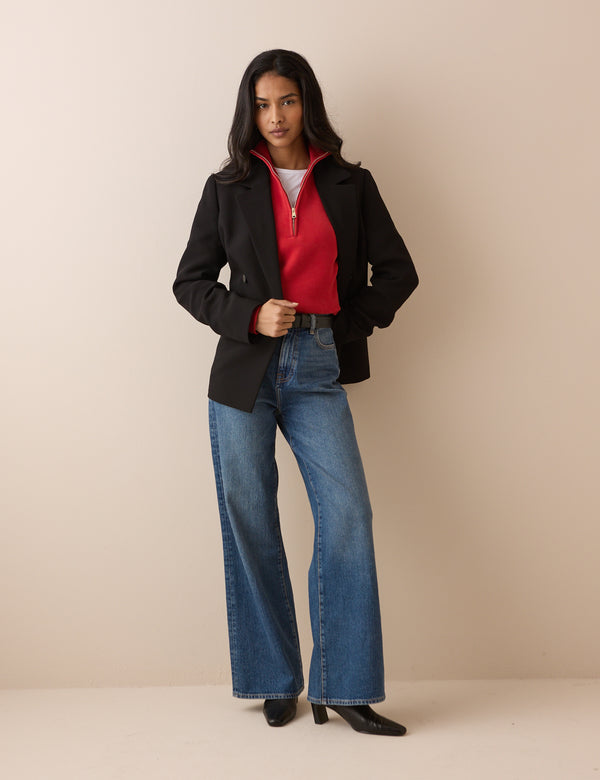 Red Quarter Zip Sweatshirt
