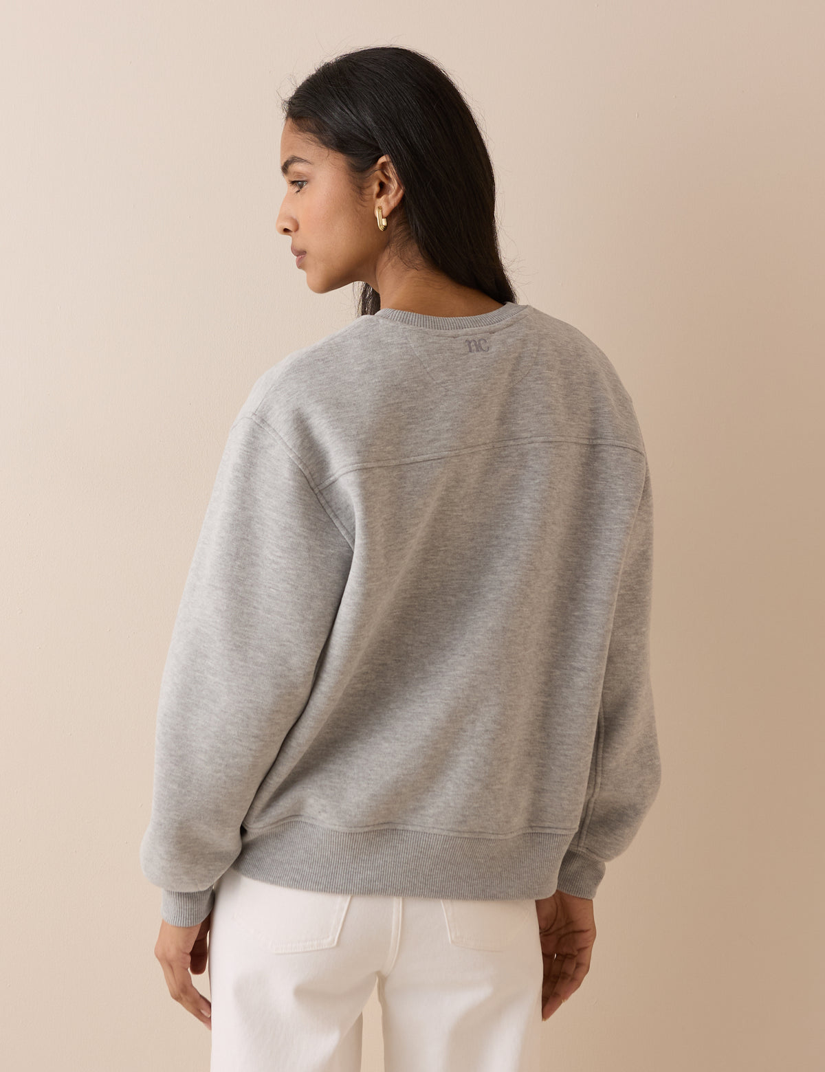 Grey Marl Ribbed Trim Jumper