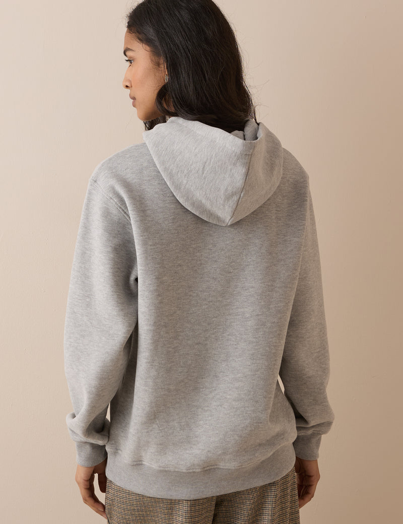 Grey Marl Relaxed Fit Hoodie