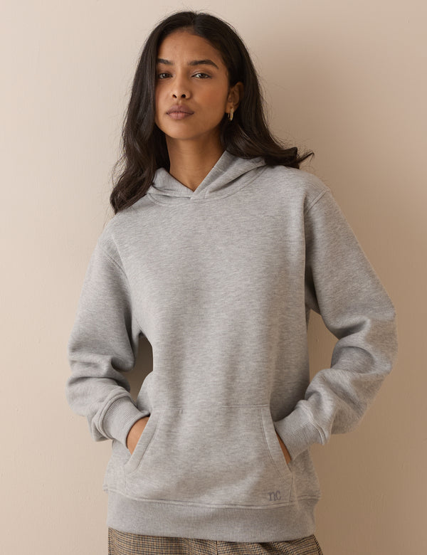 Grey Marl Relaxed Fit Hoodie