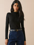 Black High Neck Jersey Top