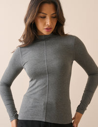 Grey Marl Jersey Long Sleeve Top