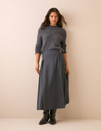 Taylor Belted Midi Kilt Skirt
