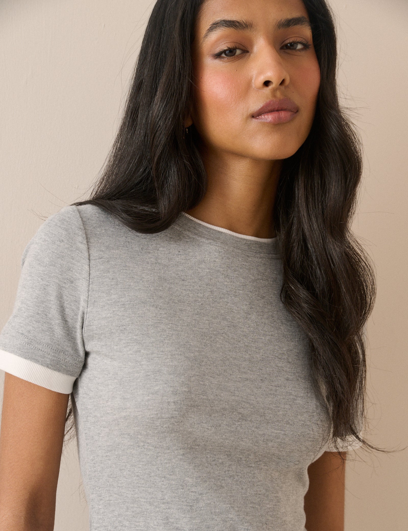 Grey Jersey Double Layer T-Shirt