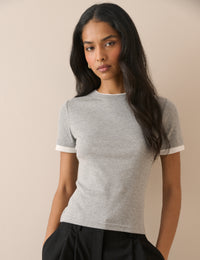 Grey Jersey Double Layer T-Shirt