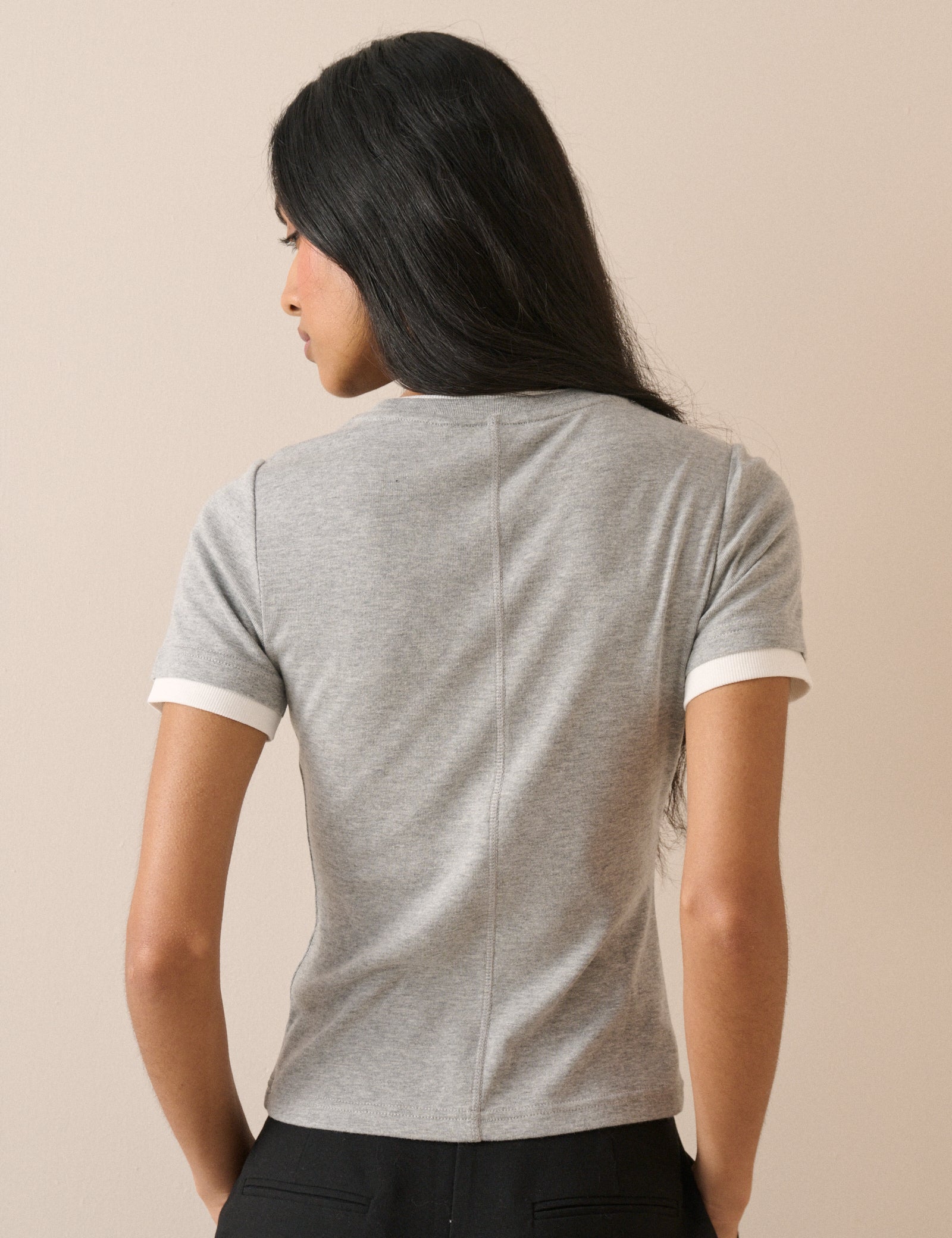 Grey Jersey Double Layer T-Shirt