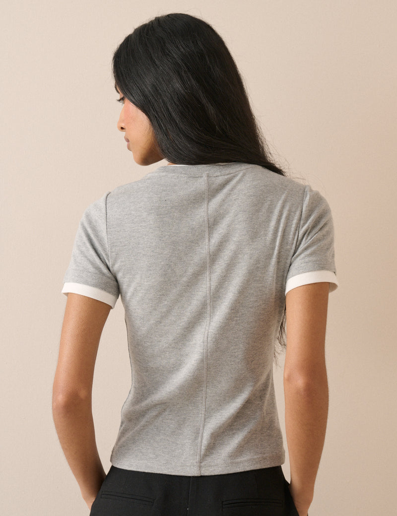 Grey Jersey Double Layer T-Shirt