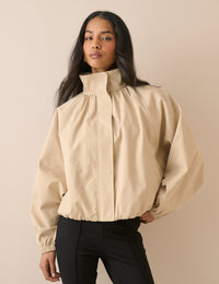 Stone Funnel Neck Balloon Sleeve Murphy Jacket