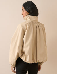 Stone Funnel Neck Balloon Sleeve Murphy Jacket