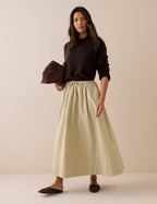 Stone Drawstring Midi Skirt