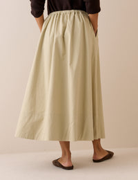 Stone Drawstring Midi Skirt