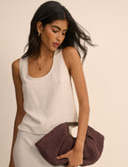 Cream Scoop Neck Tank Top