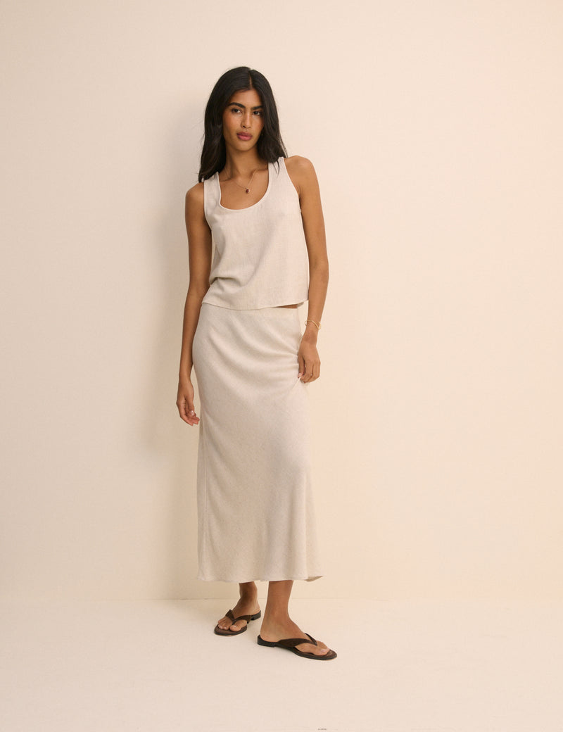 Cream Scoop Neck Tank Top