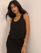 Black Scoop Neck Tank Top