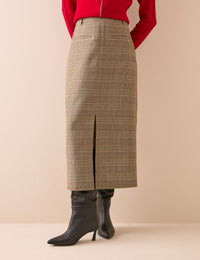 Grey Heritage Check Peggy Pencil Skirt
