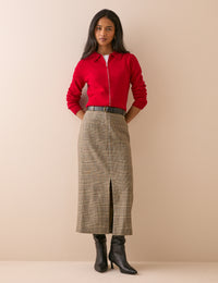 Grey Heritage Check Peggy Pencil Skirt