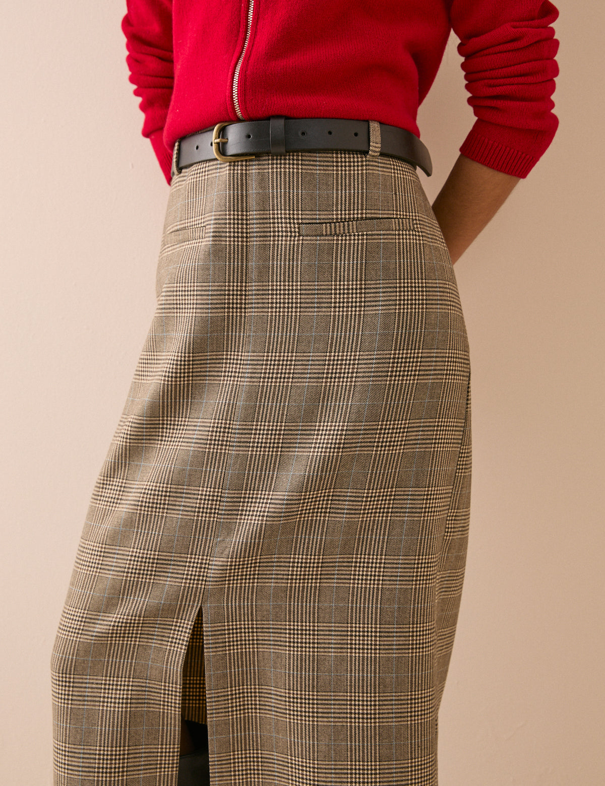Grey Heritage Check Peggy Pencil Skirt