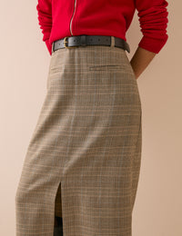 Grey Heritage Check Peggy Pencil Skirt