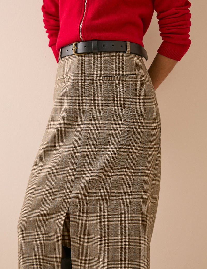 Grey Heritage Check Peggy Pencil Skirt