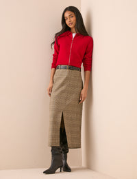 Grey Heritage Check Peggy Pencil Skirt