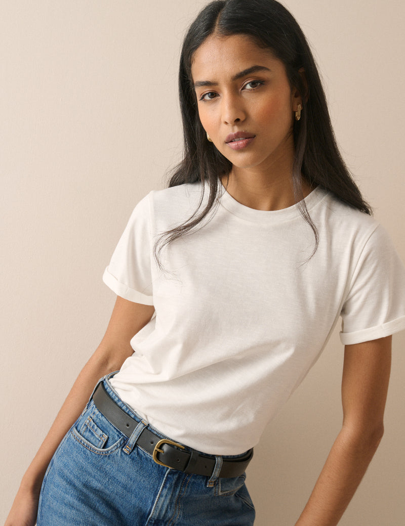 White Shrunken Fit T-Shirt
