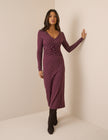 Purple Polka Dot Jersey Jennifer Midi Dress