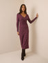 Purple Polka Dot Jersey Jennifer Midi Dress