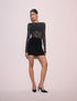 Black Velvet High Waisted Mini Skirt