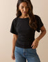 Black Jersey Ruched Top