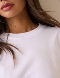 White Relaxed Fit Long Sleeve Top
