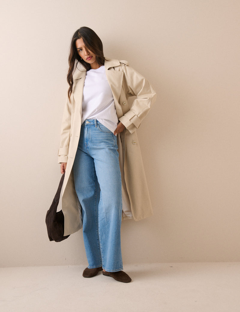 White Relaxed Fit Long Sleeve Top