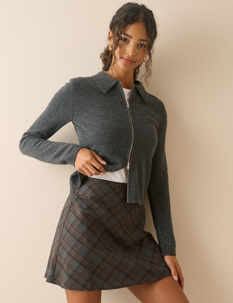 Grey Tartan Susie Mini Skirt