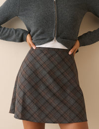 Grey Tartan Susie Mini Skirt