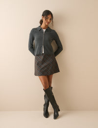 Grey Tartan Susie Mini Skirt