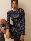 Navy Polka Dot Jersey Tate Mini Dress