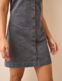 Grey Button Front Marilla Mini Dress