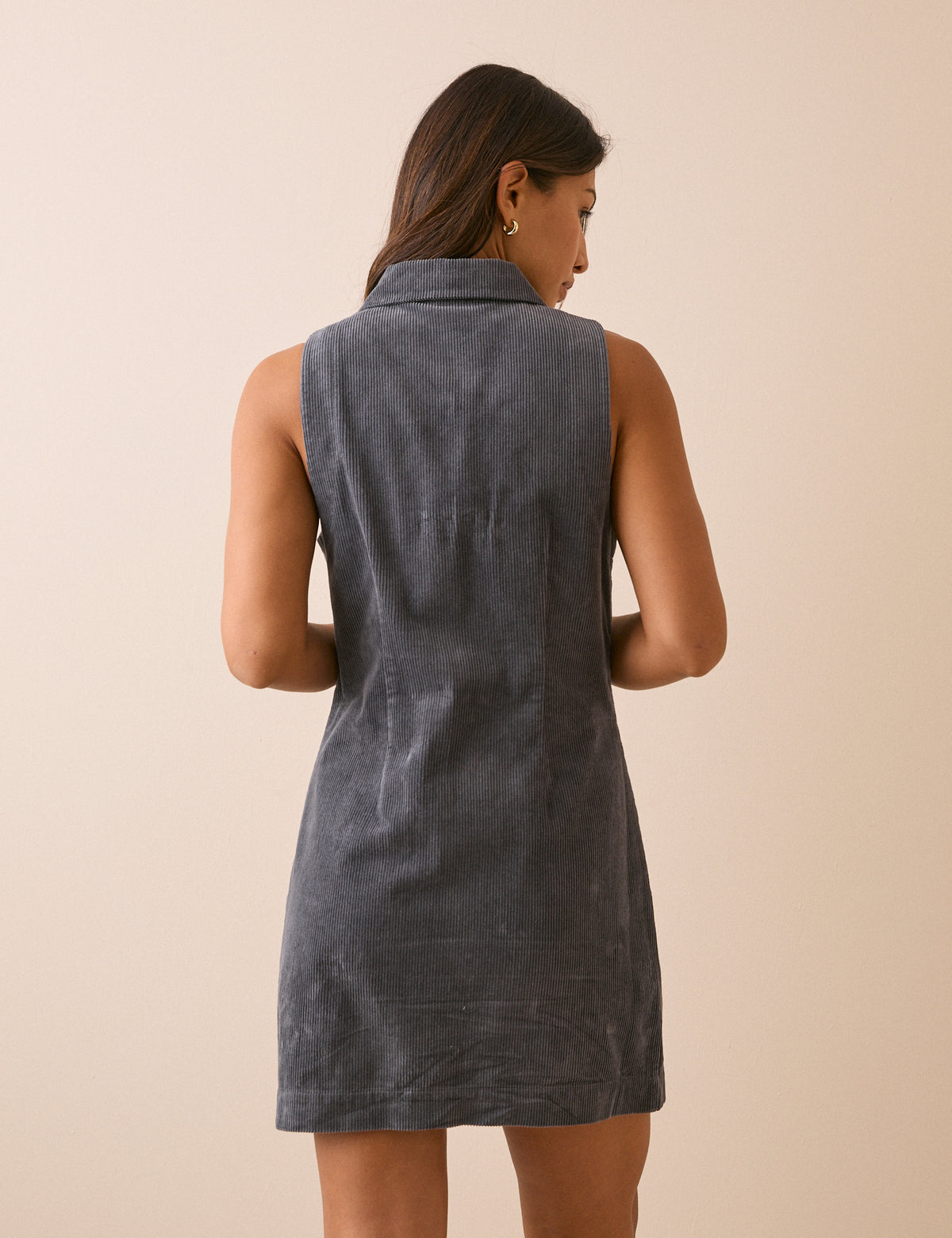 Grey Button Front Marilla Mini Dress